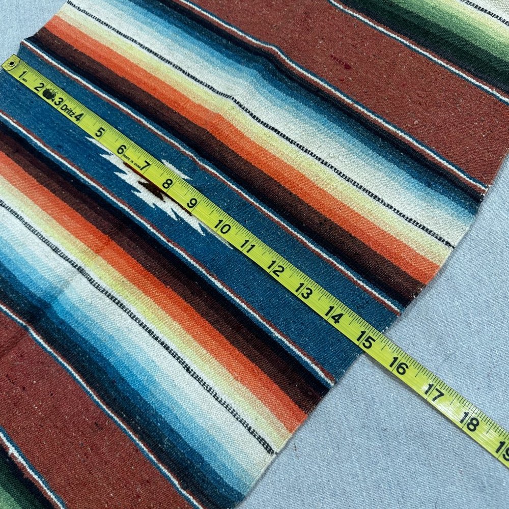 Vintage Chimayo Southwestern Small Rug Woven Wool New Mexico Table Runner - Picture 4 of 5